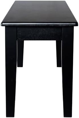 Boraam Shaker Backless Wood Bench - Black Finish - Image 5