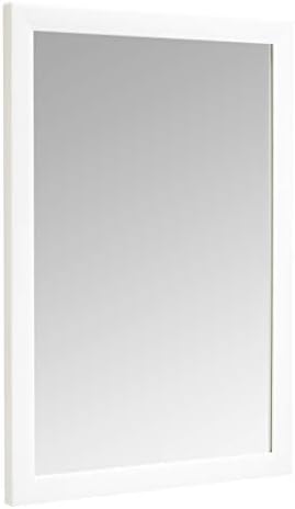 Amazon Basics Rectangular Wall Mount Mirror for Bedroom, Living Room, Entryway, 20" x 28", Standard Trim, White, Hangs Horizontally or Vertically by AmazonBasics