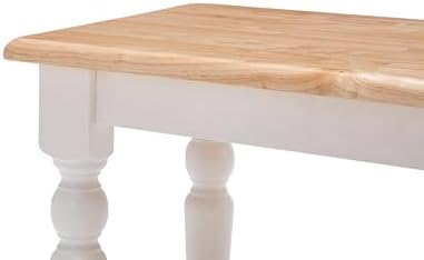 Boraam Windsor Farmhouse Dining Bench - Cream/Natural - Image 6