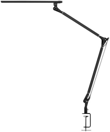 UPLIFTDESK E7 LED Desk Lamp with Clamp - Adjustable 3 Color Modes, Dimmable Black Architect Light for Standing Desk, Home Office, Dual Monitor Computer Work by UPLIFTDESK
