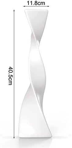 Decorative Vase Floor Vase Decoration Tall Ceramic Vase Modern Home Decors Twisted High Flower Vase for Shelf Home Decor Living Room Ceramic Vase Glass Vase Hydroponic Flower Vase ( Color : Type C Whi - Image 2