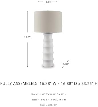 Signature Design by Ashley 1-Piece Scalloped Table Lamp for Living Room - Image 7