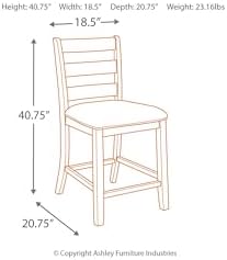 Signature Design by Ashley Rokane Upholstered 24.75" Counter Height Bar Stool, 2 Count, Brown - Image 3