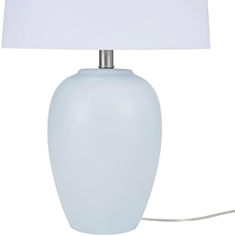 Nourison Home 23" Coastal Blue Ceramic Pot Table Lamp for Bedroom, Living Room, Dining Entryway, with White Shade - Image 5