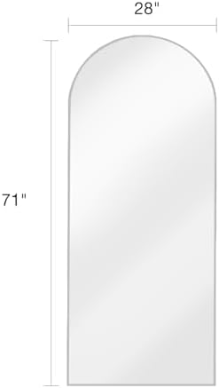 ITSRG Floor Mirror, Full Length Mirror with Stand, Arched Wall Mirror, 27"x71"Mirror Full Length, Floor Mirror Freestanding, Wall Mounted Mirror for Bedroom Living Room, Silver - Image 3