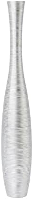 Leewadee Decorative Tall Floor Vase for Living Room Decor, 41 inches, Silver, Resin - Image 3