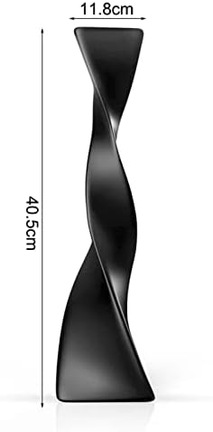 Decorative Vase Floor Vase Decoration Tall Ceramic Vase Modern Home Decors Twisted High Flower Vase for Shelf Home Decor Living Room Ceramic Vase Glass Vase Hydroponic Flower Vase ( Color : Type B Bla - Image 2