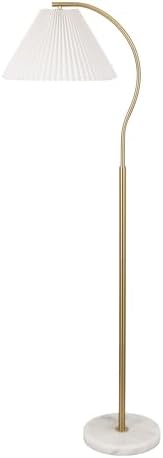 JONATHAN Y Devon 60.5" Modern Glam Arc Floor Lamp, Brass Gold/White Marble - Image 2