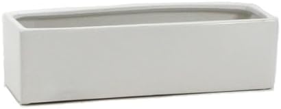 WGVI Long Rectangle Ceramic Planter Vase in White 14" x 4" x 4"H, Rectangular Box Block Terrarium Pot, Flower Arrangement, Tabletop Centerpiece, Home Decor Organization Storage Container, 4 Pcs. - Image 2