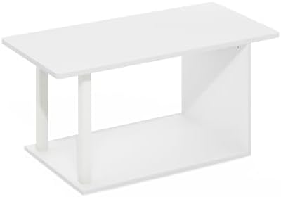 Furinno Basic 2-Tier Modern Coffee Table with Open Shelf, White - Image 6