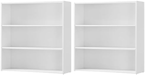 VASAGLE Set of 2 3-Tier Bookshelves, 31.5 Inches Wide by VASAGLEbySONGMICSHOME