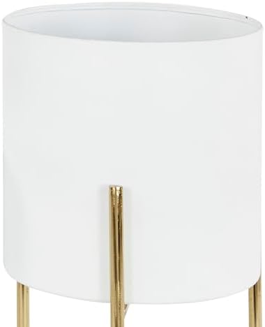 Deco 79 Metal Indoor Outdoor Planter Large Planter Pot with Removable Gold Stand, Set of 3 Planters 18", 14", 12"H, White - Image 4