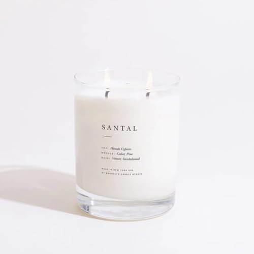 Brooklyn Candle Studio Santal Classic 2 Wick Candle - Luxury Scented Candle, Vegan Soy Wax, Hand Poured in The USA, 70 Hour Slow Burn Time - 13oz by BrooklynCandleStudio