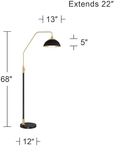 Baltar 68 1/2" Tall Dome Shade Brass and Black Arc Floor Lamp - Image 4