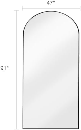 ITSRG Full Length Mirror with Stand, 47"x91" Floor Mirror Freestanding, Arched Mirror, Oversize (Black) - Image 4