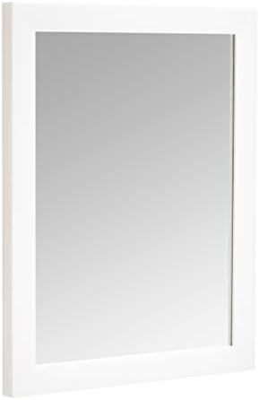 Amazon Basics Rectangular Wall Mount Mirror for Bedroom, Living Room, Entryway, Standard Trim, 16" x 20", White by AmazonBasics