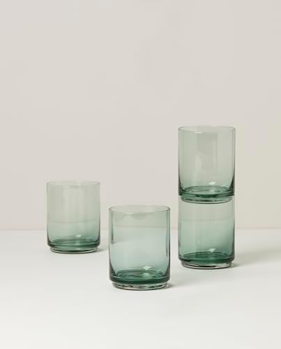 Lenox Tuscany Classics Stackable Drinkware, Glass, Dishwasher Safe, Tall Glasses, Set of 4, Green (4 Piece) - Image 2