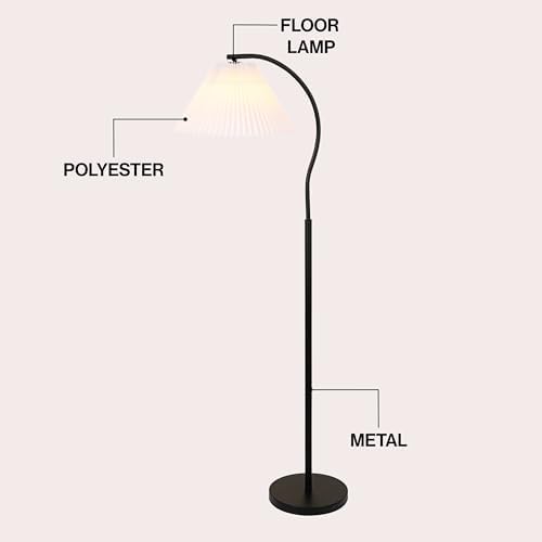 JONATHAN Y Devon 60.5" Modern Glam Arc Floor Lamp, Black - Image 5