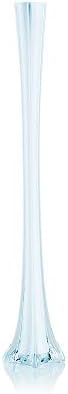 WGV Eiffel Tower Vase, Open 2", Height 28", (Multiple Sizes Choices) White Glass Floral Container with Sturdy Base, Flower Centerpiece for Wedding Event Home Decor, Arts Crafts, 1 Piece by WGVInternational-OpusGlassware