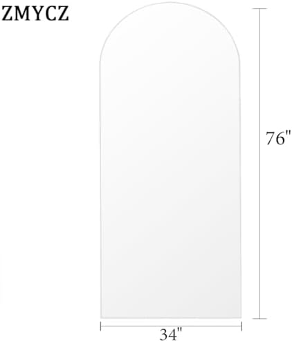 Floor Length Mirror, 76"x34" Arch Full Length Mirror Hanging or Leaning, Body Mirrors with Stand, Arched-Top Wall Mounted Mirrors with Aluminum Frame for Bedroom (White) - Image 4