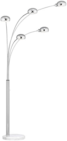 Infini 78" Tall 5-Light Marble Chrome Modern Arc Floor Lamp - Image 2