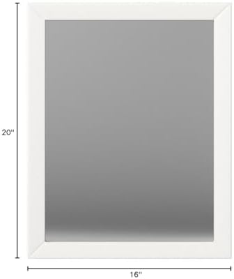 Amazon Basics Rectangular Wall Mount Mirror for Bedroom, Living Room, Entryway, Standard Trim, 16" x 20", White - Image 6