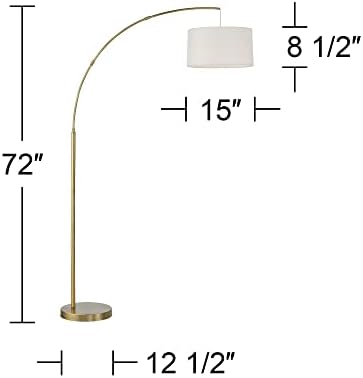 360 Lighting Cora 72" Tall Brass Metal Modern Arc Floor Lamp - Image 4