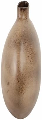 Oval Ceramic Vase for Living Room and Home Decor - Modern Pottery Flower Vase for Tabletop Accent - Sculptural Earthenware Design for Bedroom, Room, House and Office Table Display - 14”, Brown - Image 6