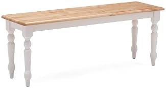 Boraam Windsor Farmhouse Dining Bench - Cream/Natural - Image 3