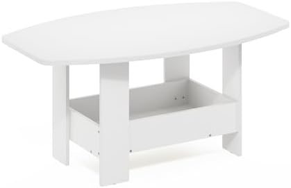 Furinno Simple Design 2-Tier Coffee Table with Lower Shelf, Plain White - Image 5