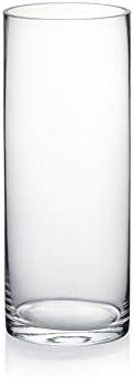 WGVI Quality Thick Weighted Clear Cylinder Glass Vases, 4" W x 10" H, Flower Arrangement Floating Candle Holders Wedding Centerpieces Terrarium Planter Floral Pen Brush Storage Container, 1 Piece by WGVInternational-OpusGlassware