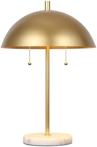 JONATHAN Y Ella 2-Light Table Lamp 20.7" Metal Marble, Gold Leaf/White by JONATHANY