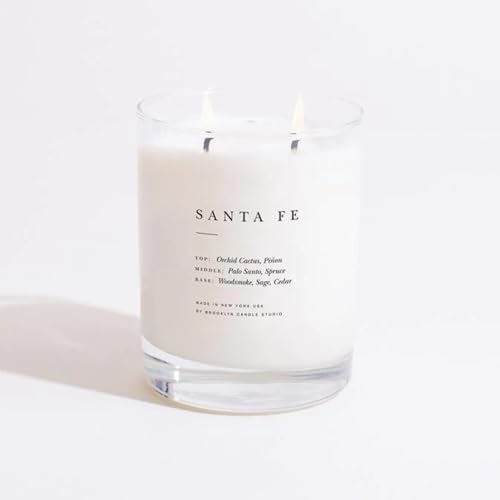 Brooklyn Candle Studio Santa Fe Classic 2 Wick Candle - Luxury Scented Candle, Vegan Soy Wax, Hand Poured in The USA, 70 Hour Slow Burn Time - 13oz by BrooklynCandleStudio