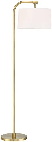 Serra 64" Tall Warm Gold Chairside Arc Offset Arm Floor Lamp Living Room - Image 2