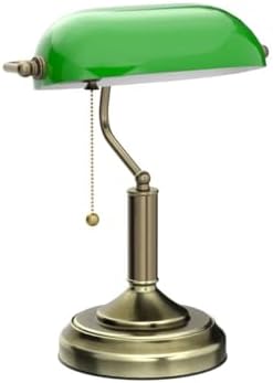 TORCHSTAR Green Glass Bankers Desk Lamp with Pull Chain, E26 Base - Image 4