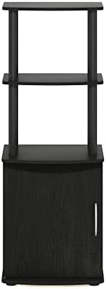 Furinno Turn-N-Tube Tall TV Entertainment Side Table Display Rack with Storage Cabinet, 2-Tier, Blackwood/Black - Image 4