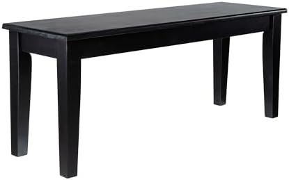 Boraam Shaker Backless Wood Bench - Black Finish - Image 3