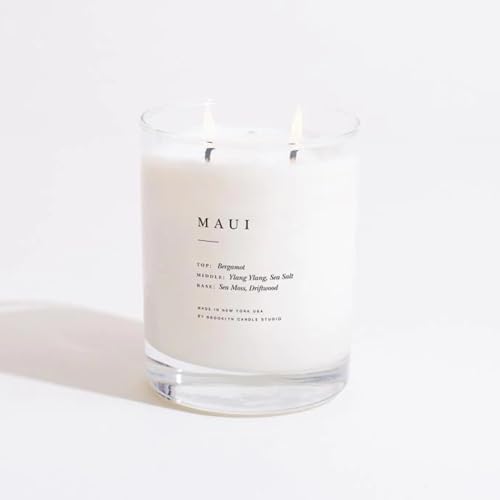 Brooklyn Candle Studio Maui Classic 2 Wick Candle - Luxury Scented Candle, Vegan Soy Wax, Hand Poured in The USA, 70 Hour Slow Burn Time - 13oz by BrooklynCandleStudio