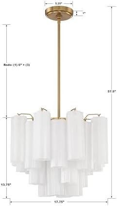 Crystorama Addis 4 Light Aged Brass Chandelier - Image 6