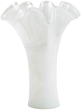 Onda Glass White Short Vase by Vietri