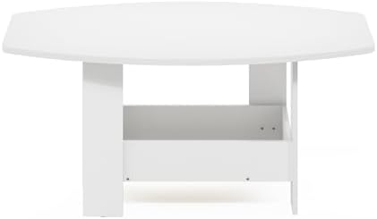 Furinno Simple Design 2-Tier Coffee Table with Lower Shelf, Plain White - Image 6
