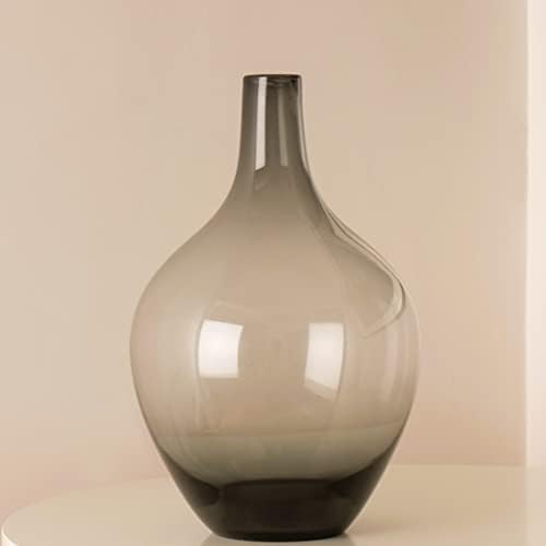 Floor Vase, Large Gray Glass Tall Big Vases by RyddeligHome-AestheticHomeDecor