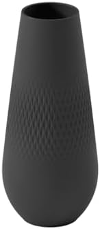 Villeroy & Boch Collier Noir Tall Vase : Carre, 4.5 in, Premium Porcelain, Black by Unknown