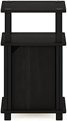 Furinno JUST 3-Tier Night Stand with Door Cabinet, Open Shelf, Espresso - Image 7