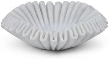 Marble Ruffle Bowl Handcrafted Decorative ScallopBowls - Antique Catchall Jewelry Dish Fruit Organizer for Home & Kitchen (7 inches) by CRAFTFOBIA
