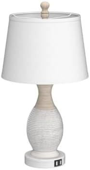 PARTPHONER Table Lamps Set of 2, Bedside Touch Lamp with USB C+A Charging Ports, Side Table Lamp with White Fabric Shade (LED Bulbs Included) - Image 4