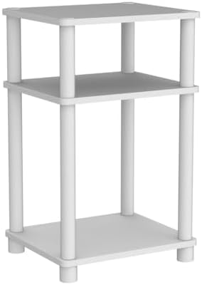 Furinno JUST Toolless 3-Tier Side Table Set of 2, White(Espresso) - Image 4