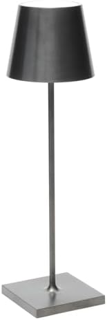 Zafferano, Poldina Pro, Rechargeable Cordless Lamp, Antique Nickel by ZafferanoLightingTableware