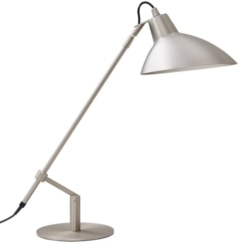 Desk Lamp Modern Industrial 100% Metal Adjustable Table Lamp 24", Natural Light (4000K) with Dimmer, Ideal for Office Bedroom Study Room Living Room Nightstand Bedside Lamps Nickel by PSDSSHIIS