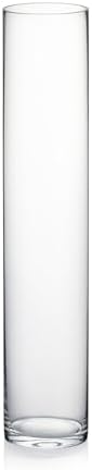 WGVI Quality Thick Weighted Tall Clear Cylinder Glass Vases, 4" W x 20" H, Flower Arrangement Floating Candle Holders Wedding Centerpieces Event Floral Container Tabletop Display Décor, 1 Piece by WGVInternational-OpusGlassware